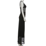 Sexy Mesh Patchwork Lace Maxi Dress GYME-K6D04091A