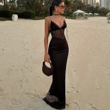 Sexy Mesh Patchwork Lace Maxi Dress GYME-K6D04091A