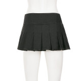 Solid Color Pleated Mini Skirts GPKJ-MR49176