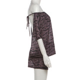 One Shoulder Print Backless Mini Dress GYME-K6D05729A