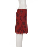 Print Mesh Mid-Skirts GPKJ-MR49613