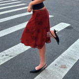 Print Mesh Mid-Skirts GPKJ-MR49613