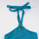 Solid Color Halterneck Backless Top GPKJ-MR49479