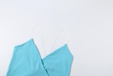 Solid Color V Neck Backless T Shirt GYME-K6L06899A