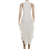 Sleeveless Irregular Midi Dress GYME-K6D09244A