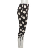 Polka Dot Print Drawstring Seventh Pants GYME-K6P08267A