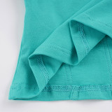 Slash Shoulder Solid Color T Shirt GPKJ-MR49656