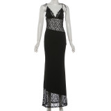 Sexy Mesh Patchwork Lace Maxi Dress GYME-K6D04091A