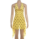 Polka Dot Print Mesh Mini Dress GYME-K6D09570A