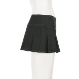 Solid Color Pleated Mini Skirts GPKJ-MR49176