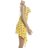 Polka Dot Print Mesh Mini Dress GYME-K6D09570A