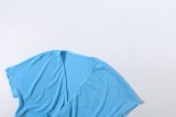 V Neck Short Sleeve Top Two Piece Skirts Set GYME-K6S06123A
