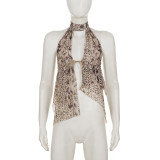 Leopard Hollow Out Backless Tank Tops GPKJ-MR48559
