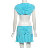 Solid Color Patchwork Two Piece Skirts Set GZJQ-K6D08883A