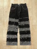 Plus Size Fashion Patchwork Raw Edge Jeans GYLN-1111