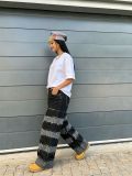 Plus Size Fashion Patchwork Raw Edge Jeans GYLN-1111