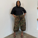 Plus Size Camouflage Print Loose Pants NNWF-8164