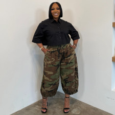 Plus Size Camouflage Print Loose Pants NNWF-8164