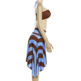 Sexy Print Halterneck Two Piece Skirt Set GZJQ-K6S09118A