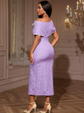 Print Off Shoulder Midi Dress GKEN-AM050853