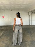 Plus Size Rose Embroidery Loose Jeans GYLN-6980