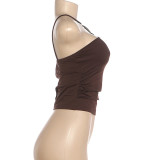 Solid Color Halterneck Tank Tops GZJQ-K6B08952A