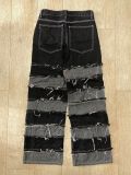 Plus Size Fashion Patchwork Raw Edge Jeans GYLN-1111