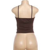 Solid Color Halterneck Tank Tops GZJQ-K6B08952A