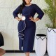 Plus Size 3D Flowers Ruffles Midi Dress GATE-612