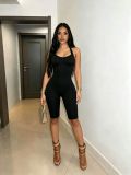 Solid Color Halterneck Tight Romper MEM-88701