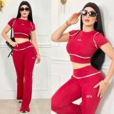VIP1 Letter Print Short Sleeve Pants 2 Piece Set QYLF-0184