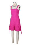Solid Color High Waist Romper ZSD-0783