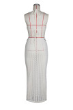 Deep V Neck Backless Knits Maxi Dress ZSD-0350