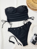 Sexy Solid Color Two Piece Swimsuit CSYZ-G825KY