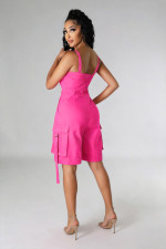 Solid Color High Waist Romper ZSD-0783