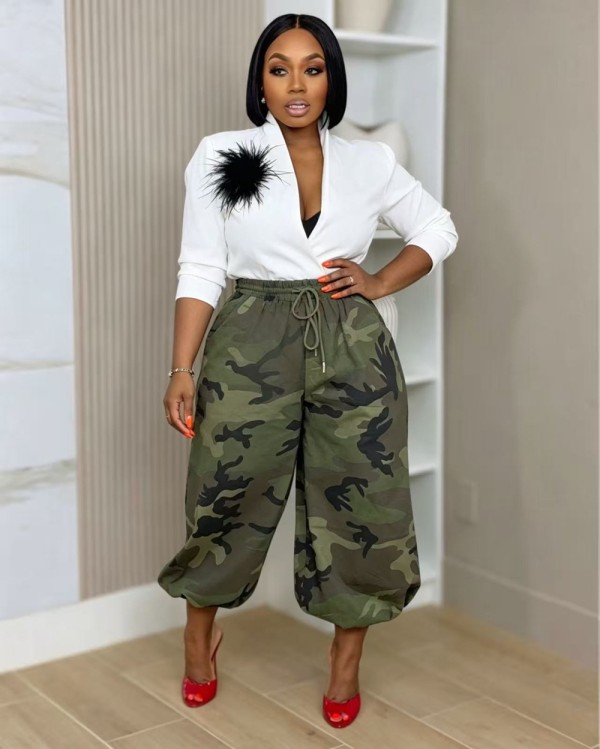Loose Camouflage Print Pants BGN-370