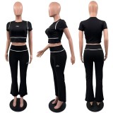 VIP1 Letter Print Short Sleeve Pants 2 Piece Set QYLF-0184