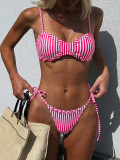 Stripe Tie Up Bikinis 2 Piece Swimsuit CSYZ-G721W