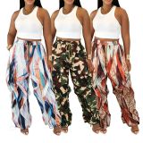 Fashion Print Loose Wide Leg Pants AIL-356