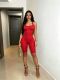 Solid Color Halterneck Tight Romper MEM-88701