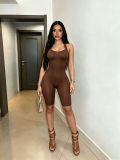 Solid Color Halterneck Tight Romper MEM-88701