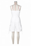 Solid Color High Waist Romper ZSD-0783
