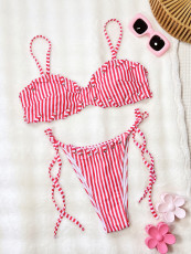 Stripe Tie Up Bikinis 2 Piece Swimsuit CSYZ-G721W