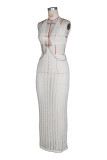 Deep V Neck Backless Knits Maxi Dress ZSD-0350