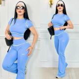 VIP1 Letter Print Short Sleeve Pants 2 Piece Set QYLF-0184
