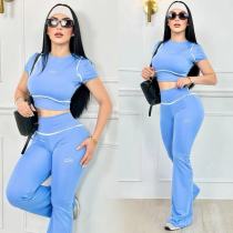 VIP1 Letter Print Short Sleeve Pants 2 Piece Set QYLF-0184