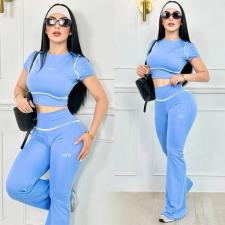 VIP1 Letter Print Short Sleeve Pants 2 Piece Set QYLF-0184