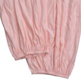 Solid Color Ruched Off Shoulder Jumpsuit BY-7717