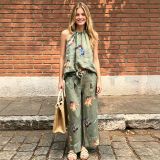 Print Sleeveless Loose Two Piece Pants Set SHD-8109