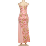 Sexy Print Sling Maxi Dress XEF-K6D09965A